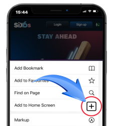 Add to Home Screen button on iOS