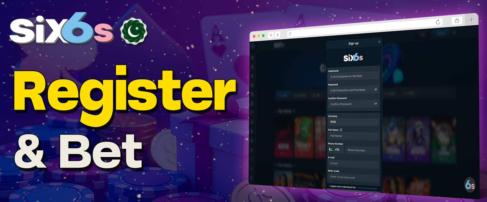 Six6s cricket betting registration screen