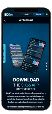 Screenshot of Six6s app download page