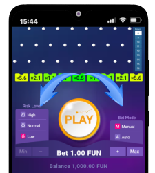 Adjusting Plinko game options on Six6s platform.