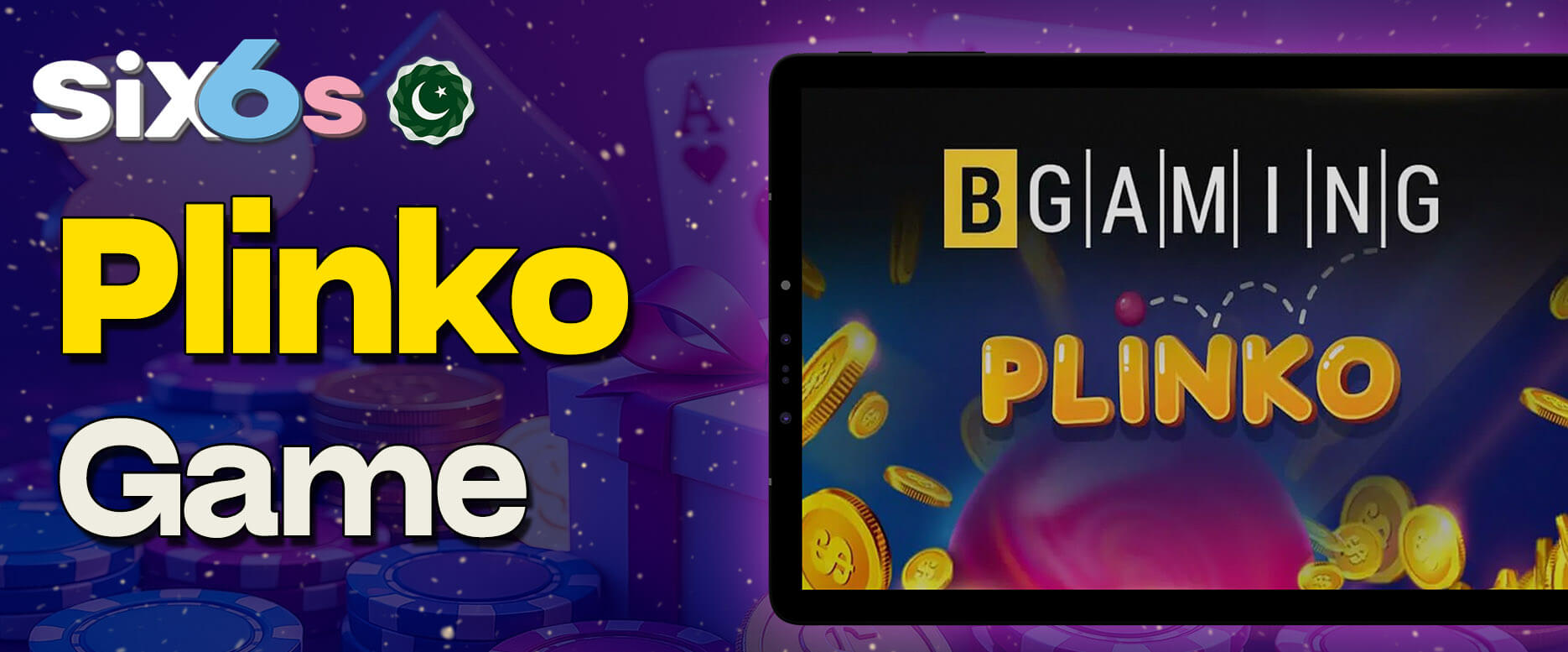 Screenshot of Six6s Plinko game in progress.